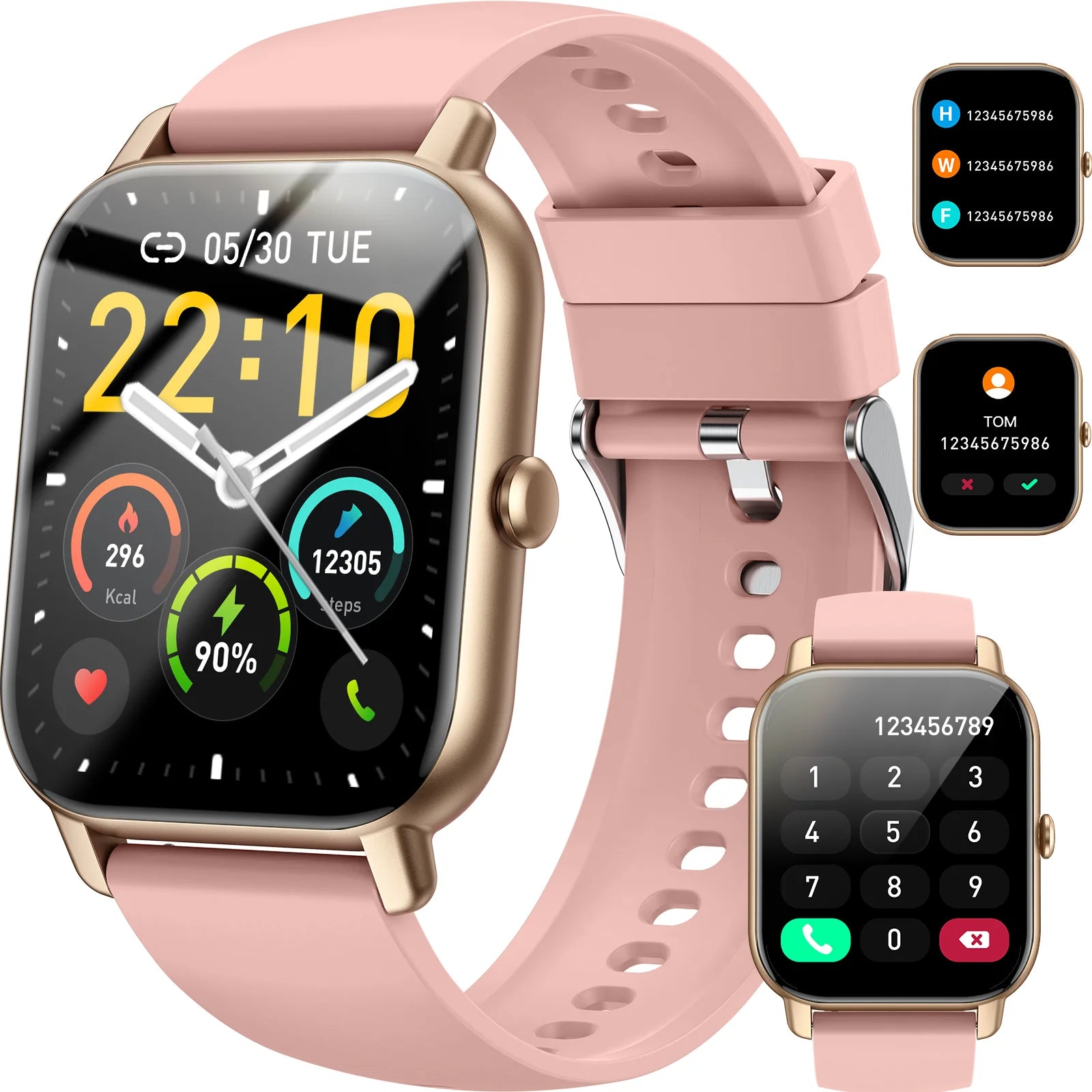 Smart Watch, 1.85" Smartwatch for IP68 Waterproof, 110+ Sport Modes, Fitness Activity Tracker, Heart Rate Sleep Monitor. Pink Sf0e512a8e9e0450992bb380edc91170ax Red, White and Blue Products Store